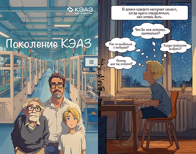 «Поколение КЭАЗ»: как нейрокомикс объединил ценности, традиции, инновации и кадровую стратегию под одной обложкой